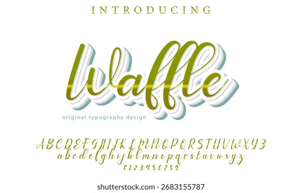 Waffle - Elegant 3D Script Font with Handwritten Style for Modern Typography and Branding