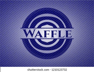Waffle emblem with denim texture