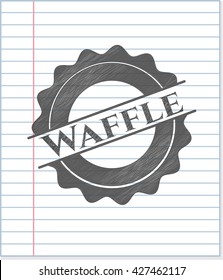 Dibujo del emblema de Waffle con efecto de lápiz