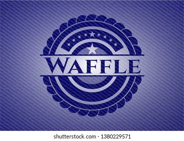 Waffle emblem with jean background