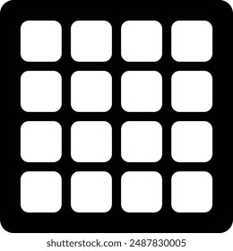 Waffle flat black vector icon.
