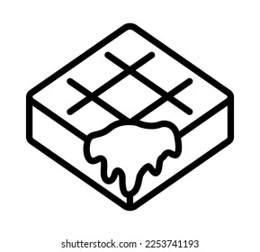 Waffle flat line icon. Outline sign for mobile concept and web design, store