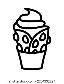 Icono de línea plana Waffle. Signo de esquema para concepto móvil y diseño web, tienda