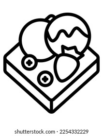 Waffel mit flacher Linie Symbol. Rahmenzeichen für mobiles Konzept und Webdesign, Speicher