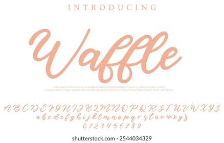 Waffle Font Stylish brush painted an uppercase vector letters, alphabet, typeface