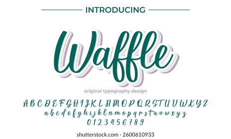 Waffle Font Stylish brush painted an uppercase vector letters, alphabet, typeface