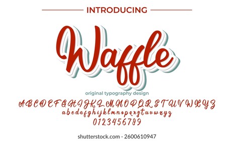 Waffle Font Stylish brush painted an uppercase vector letters, alphabet, typeface