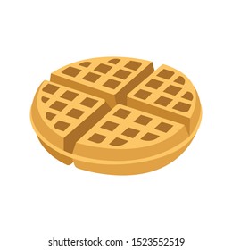 Waffle food emoji vector illustration