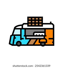 waffle food truck color icon vector. waffle food truck sign. isolated symbol illustration