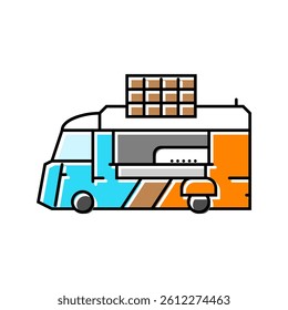 waffle food truck color icon vector. waffle food truck sign. isolated symbol illustration