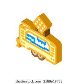 waffle food truck isometric icon vector. waffle food truck sign. isolated symbol illustration