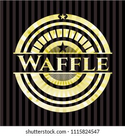 Waffle golden emblem or badge