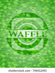 Waffle green emblem with mosaic background