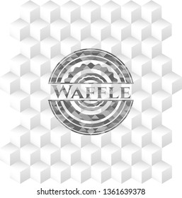 Waffle grey emblem with cube white background