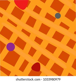 waffle Hand drawn background  for your design. Menu, posters, t-shirt  Vector Illustration