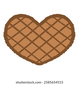 Waffle Heart Japanese Style Illustration
