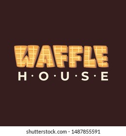 Waffle House - lettering logo design. Vector illustration.