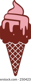 Waffle Ice Cream Icon Logo Vector Art