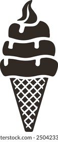 Waffle Ice Cream Icon Logo Vector Art