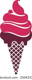 Waffle Ice Cream Icon Logo Vector Art