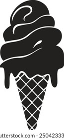 Waffle Ice Cream Icon Logo Vector Art