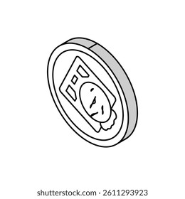 waffle ice cream isometric icon vector. waffle ice cream sign. isolated symbol illustration