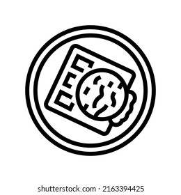 waffle ice cream line icon vector. waffle ice cream sign. isolated contour symbol black illustration