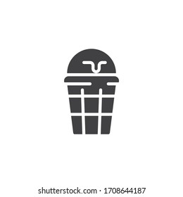Waffle ice cream vector icon. filled flat sign for mobile concept and web design. Ice cream glyph icon. Symbol, logo illustration. Vector graphics