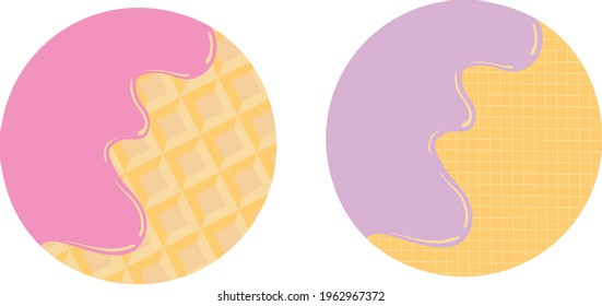 Waffle with icing vector graphics