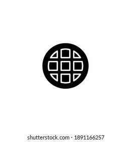 Waffle icon. Bakery icon. Simple, flat, black, glyph.