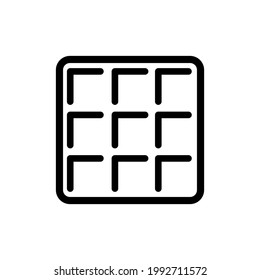 Waffle icon. Black icon. Vector illustration.
