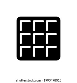Waffle icon. Black icon. Vector illustration.
