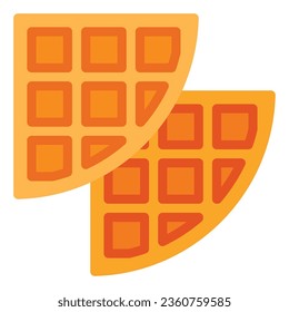 icono de gofre en estilo plano aislado en fondo blanco. Icono de comida rápida, ilustración vectorial para proyectos de diseño gráfico