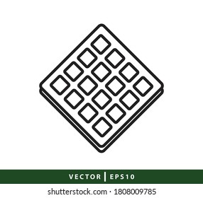 Icono Waffle estilo plano moda 