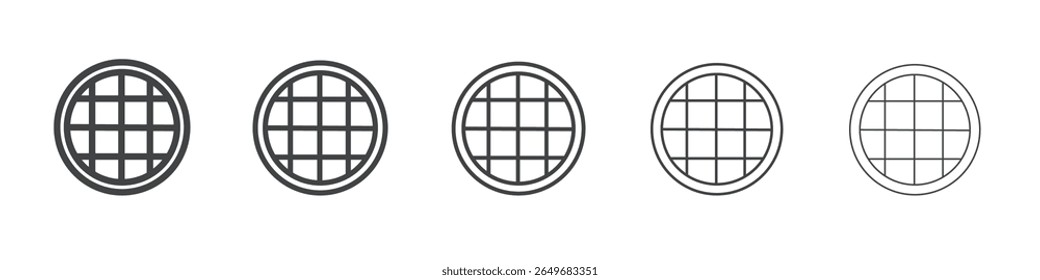 waffle icon flat thin illustration symbol