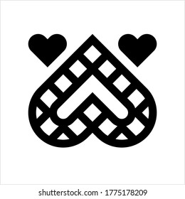 Waffle Icon, Waffle Food Icon Vector Art Illustration