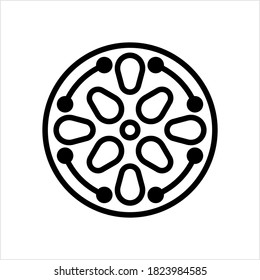 Waffle Icon, Waffle Food Icon Vector Art Illustration