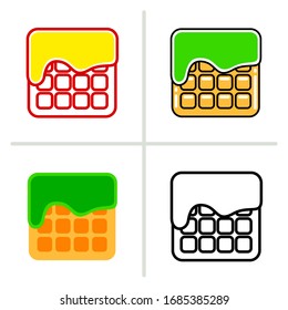 Waffle icon. Graphic element illustration with different style on white background.