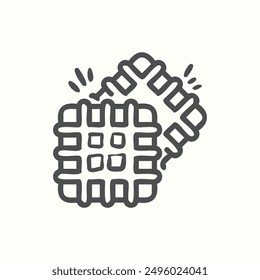 Icono de la gofre, panadería aislada del tema del icono dibujado a mano