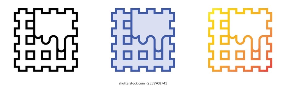waffle icon. Linear, Blue Fill and Gradient Style Design Isolated On White Background