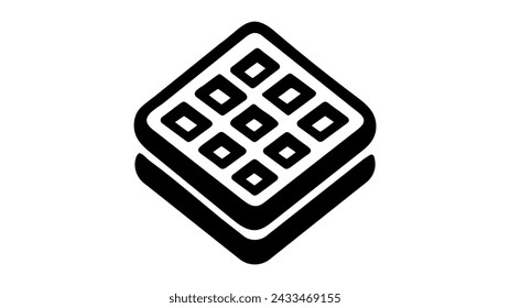 Waffle icon. Outline illustration of waffle icon vector vector on white background