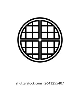 Waffle icon outline set sign