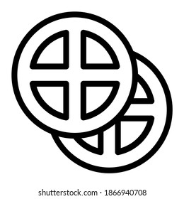 Waffelsymbol mit Rahmenstil. Geeignet für Webdesign, Logo, App und i.