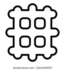 Waffle icon outline vector. Belgian wafer. Cake pastry