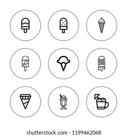 Waffle icon set. collection of 9 outline waffle icons with  icons. editable icons.