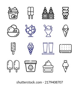 waffle Icon Set with line icons. Modern Thin Line Style. Suitable for Web and Mobile Icon. Vector illustration EPS 10.