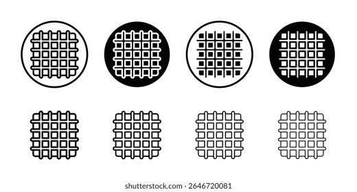 Waffle icon set thin flat simple illustration symbol