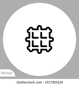 Vector de signo de icono de Waffle. Símbolo, ilustración de logotipo para web y móvil.