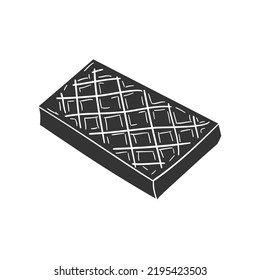 Waffle Icon Silhouette Illustration. Sweets Vector Graphic Pictogram Symbol Clip Art. Doodle Sketch Black Sign.