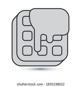 Waffle icon. Street food icons, mono vector symbols. Eps10 vector illustration.
